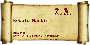 Kobold Martin névjegykártya
